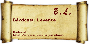 Bárdossy Levente névjegykártya