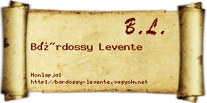 Bárdossy Levente névjegykártya